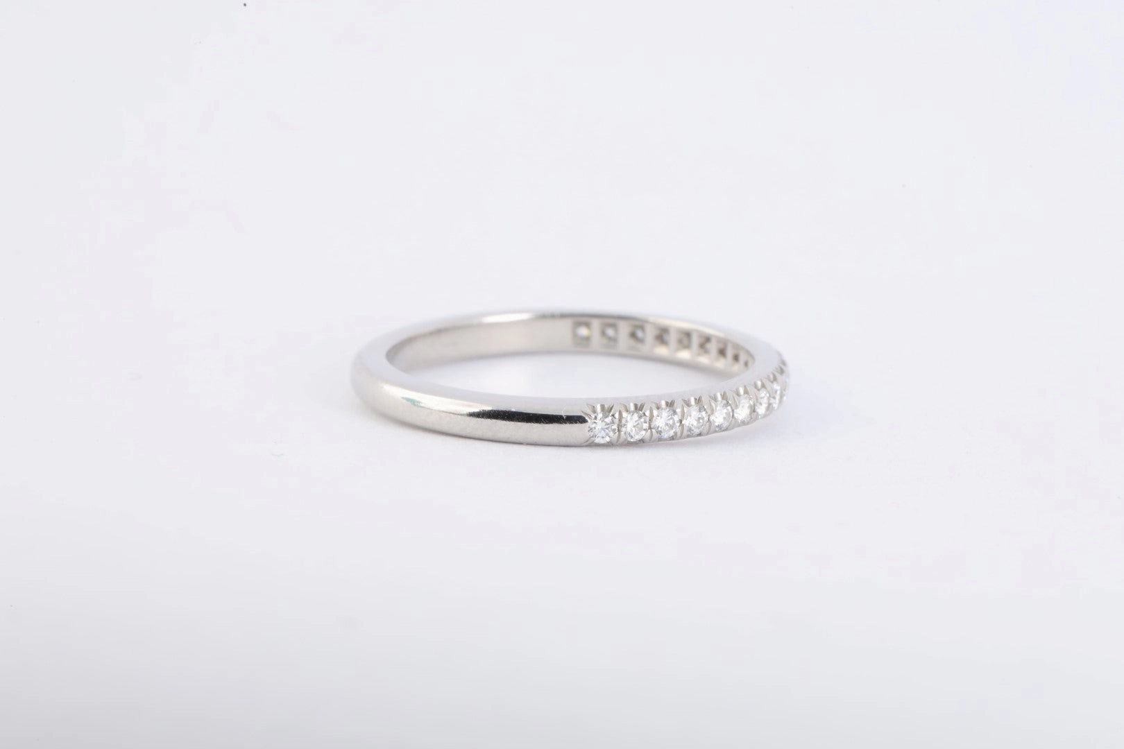 Tiffany & Co. Platinum Diamond Half Eternity Wedding Band Size 5.5 (2.91g.)