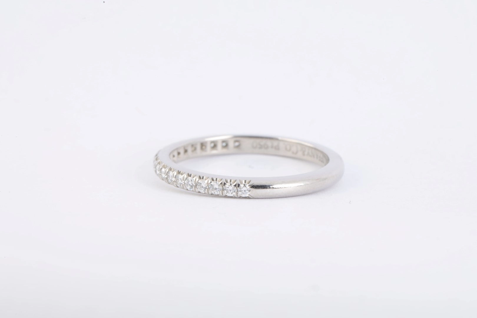 Tiffany & Co. Platinum Diamond Half Eternity Wedding Band Size 5.5 (2.91g.)