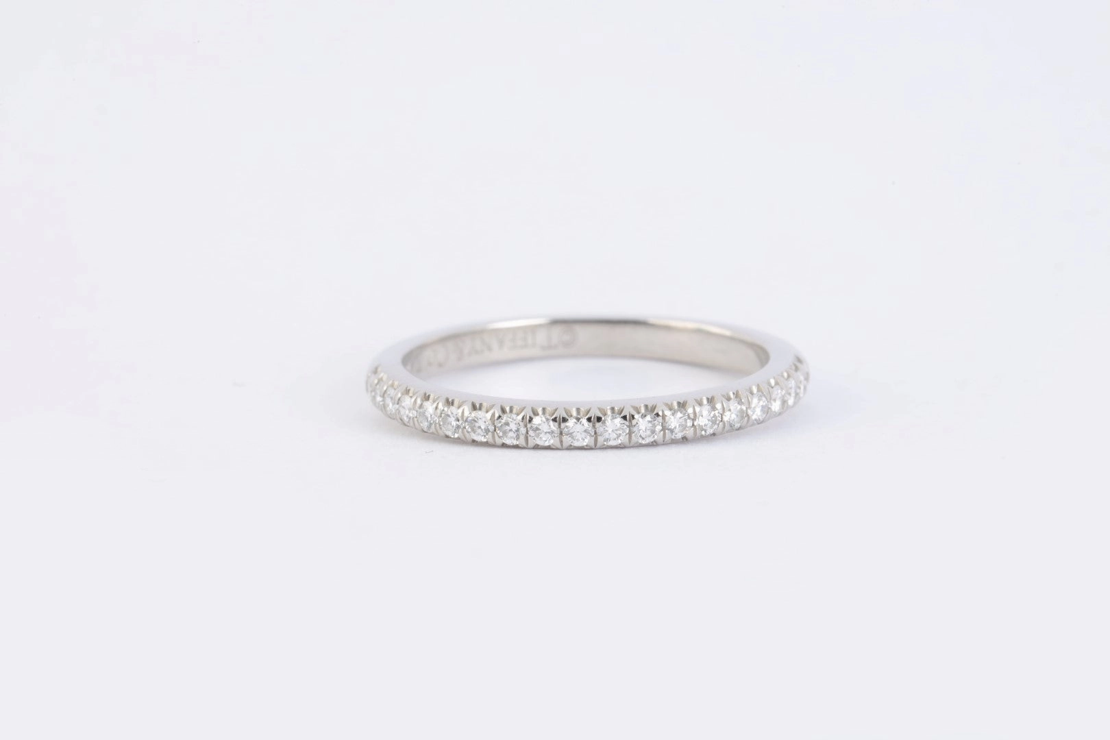 Tiffany & Co. Platinum Diamond Half Eternity Wedding Band Size 5.5 (2.91g.)