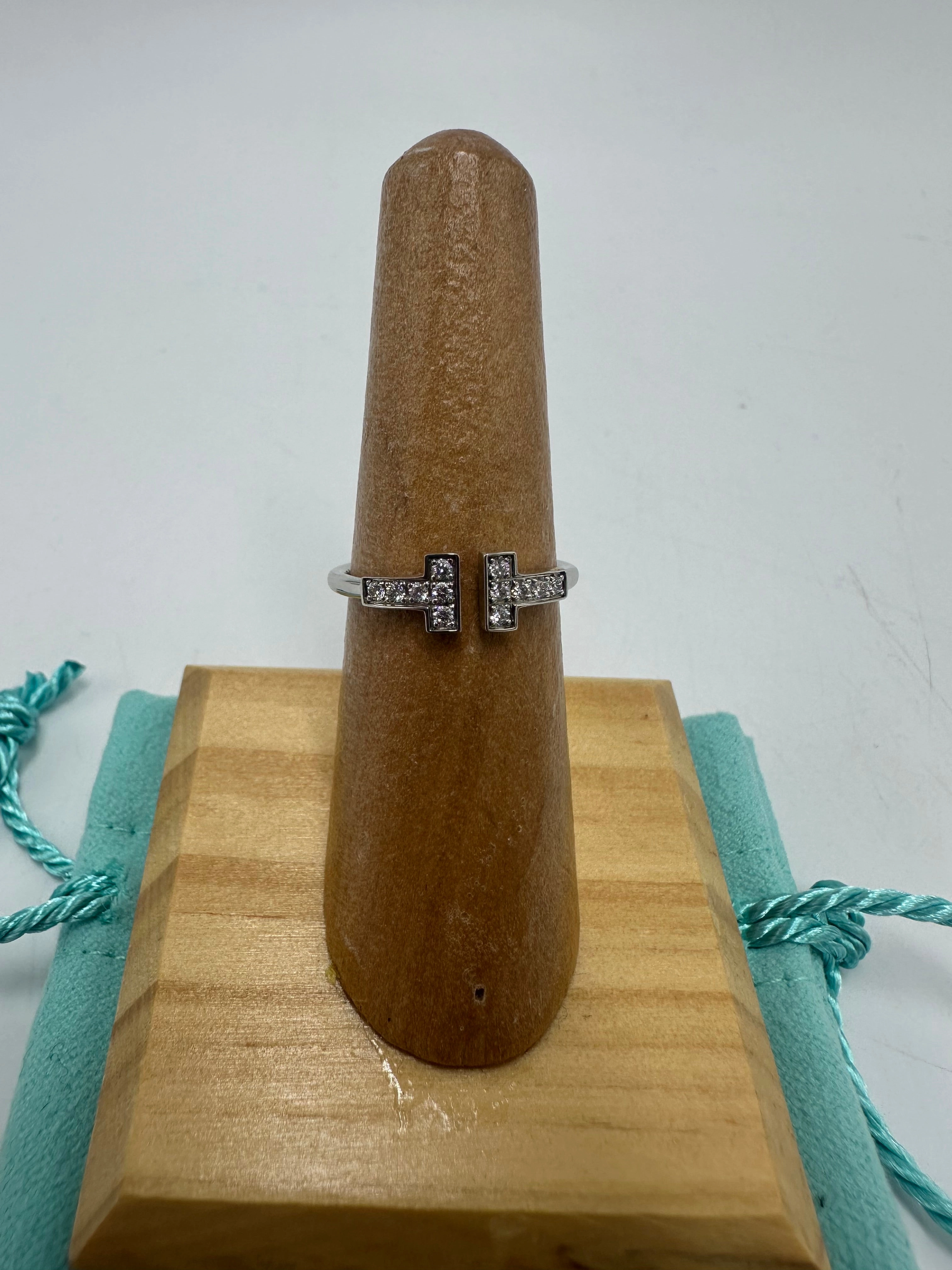 Tiffany & Company 18K T Diamond Luxury Designer Ring, Size: 6.5