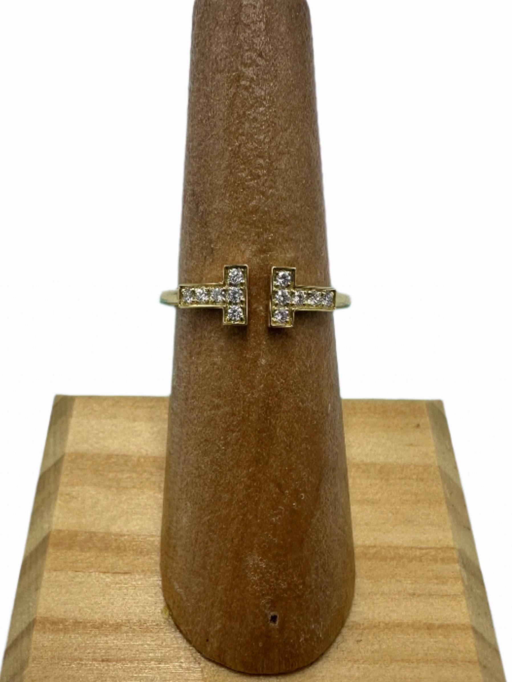 Tiffany & Company 18K T Wire Diamond Luxury Designer Ring, Size: 6.5
