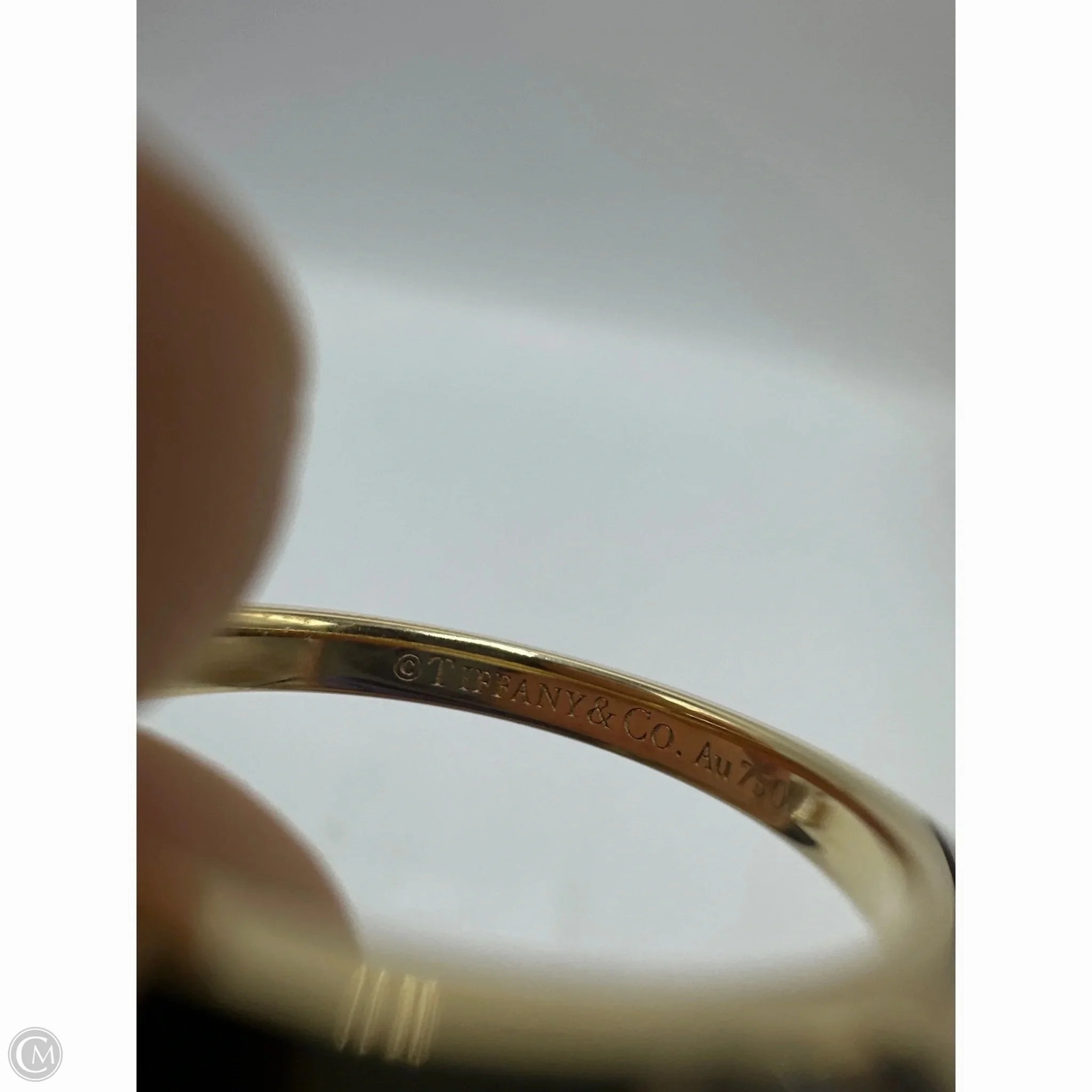 Tiffany And Company 18K True Band Luxury Designer Ring w/ Diamonds, Size: 8.5