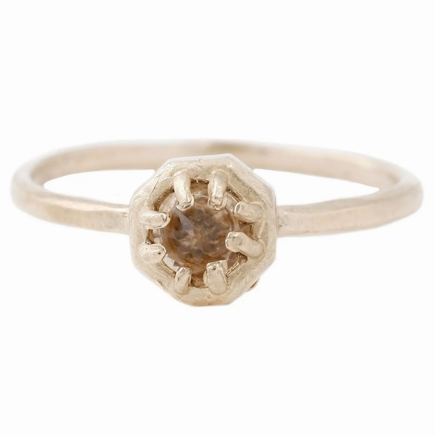 Tiny Champagne Quartz Ring