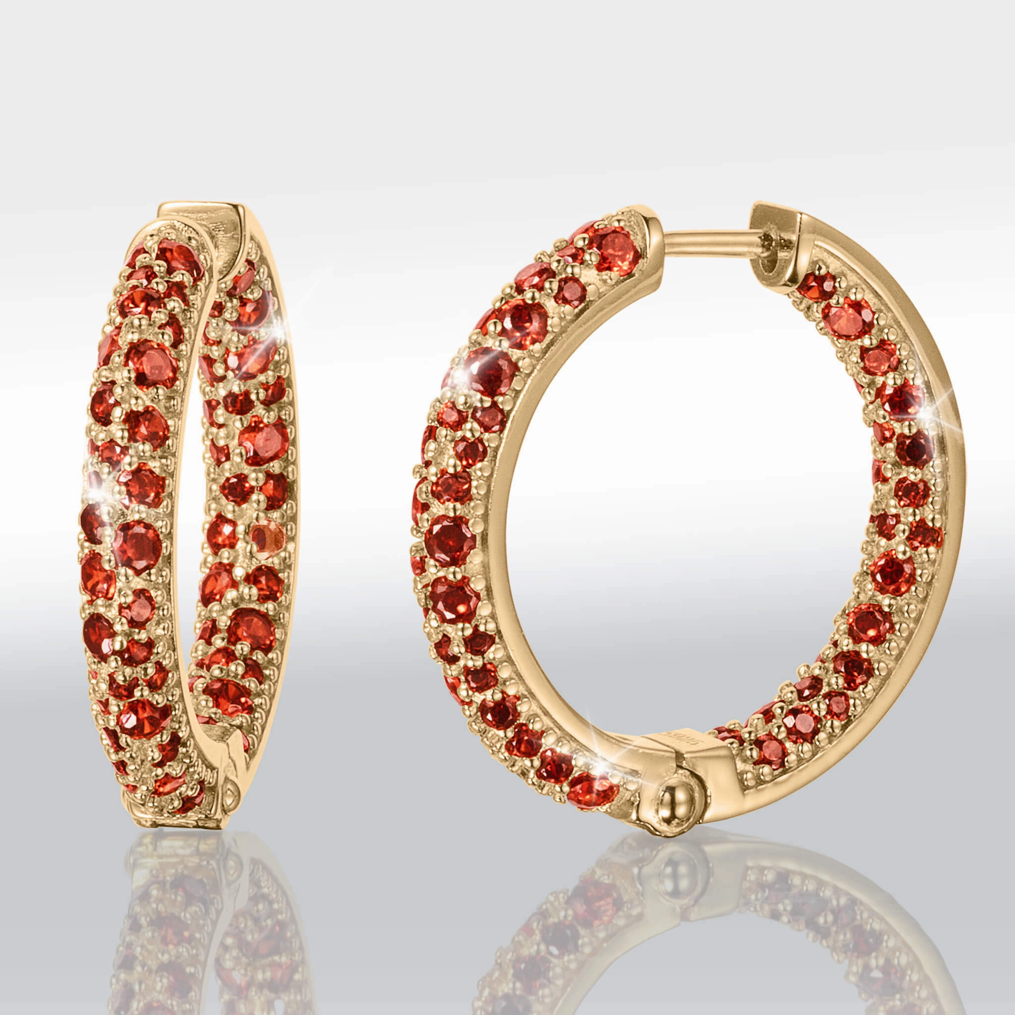 Twilight Prismatic Rich Red Hoop Earrings