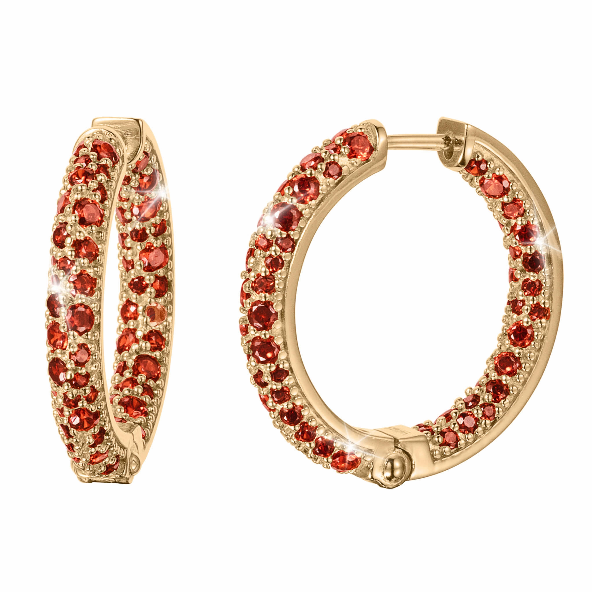 Twilight Prismatic Rich Red Hoop Earrings