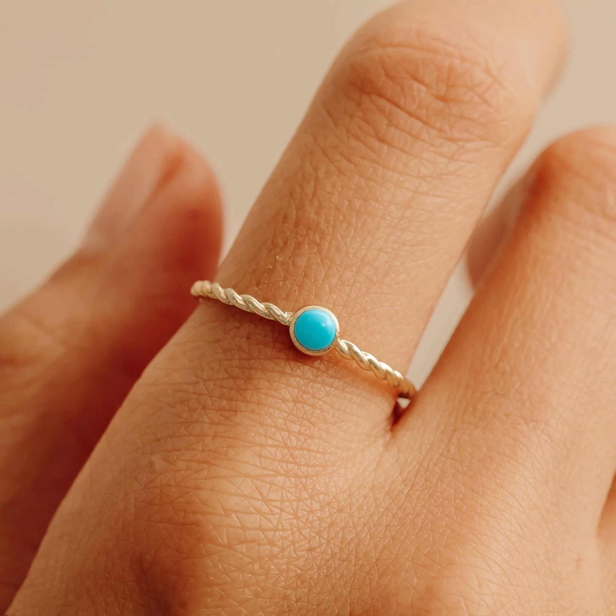 Twisted Band Turquoise Ring, Winona