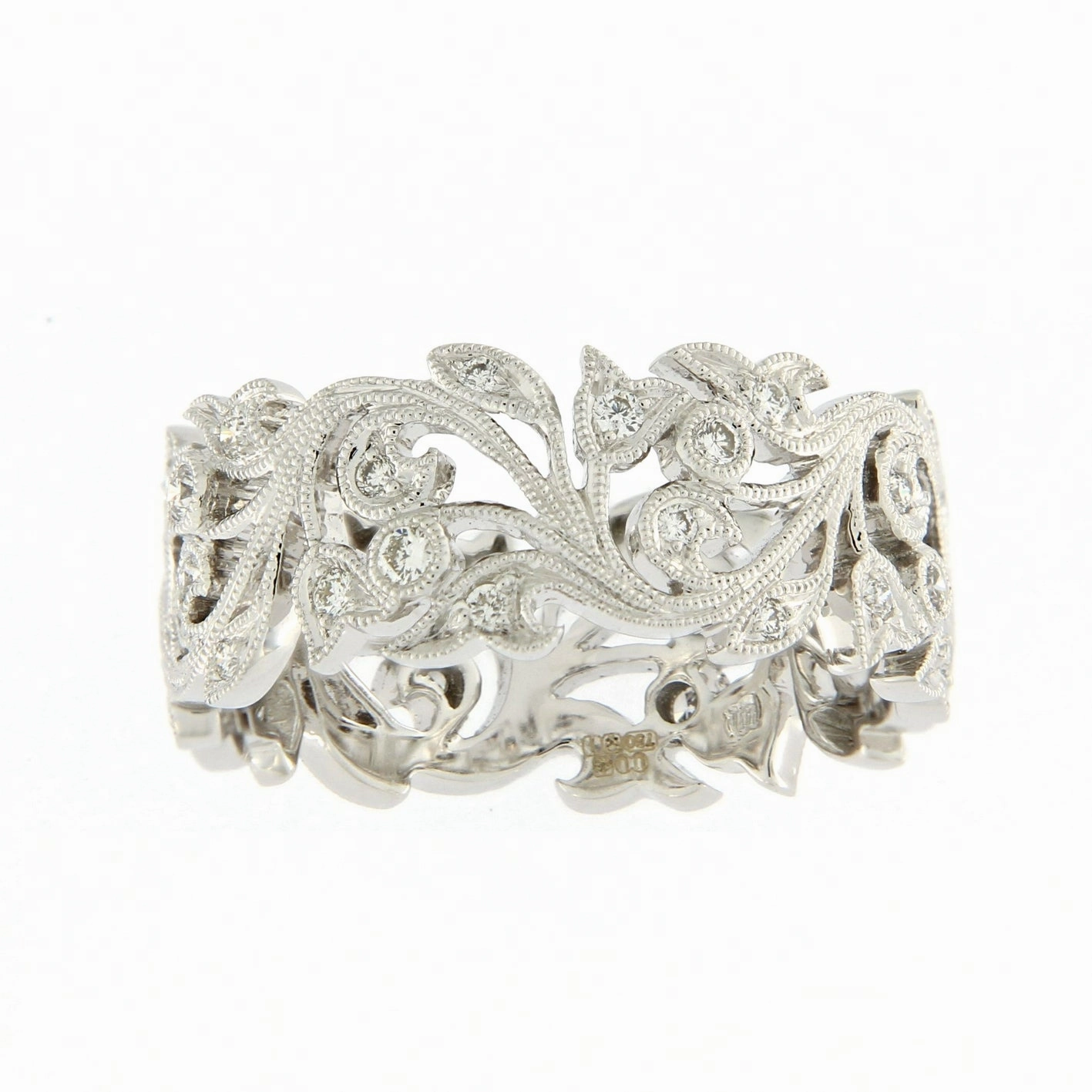 Ungar Orchid Spray Ring 18ct White Gold & Diamond Eternity Ring