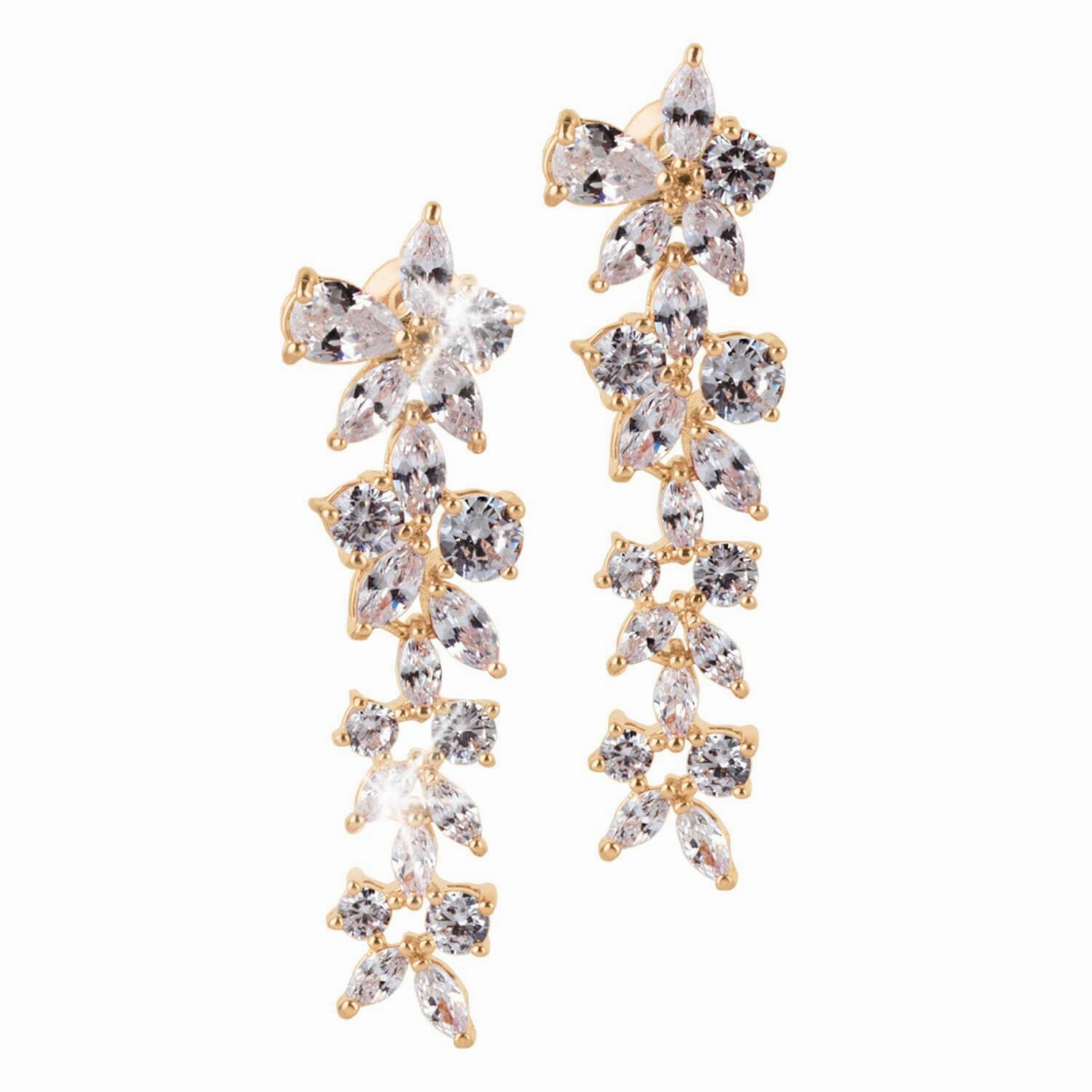 Vienna Floral Yellow Gold Earrings