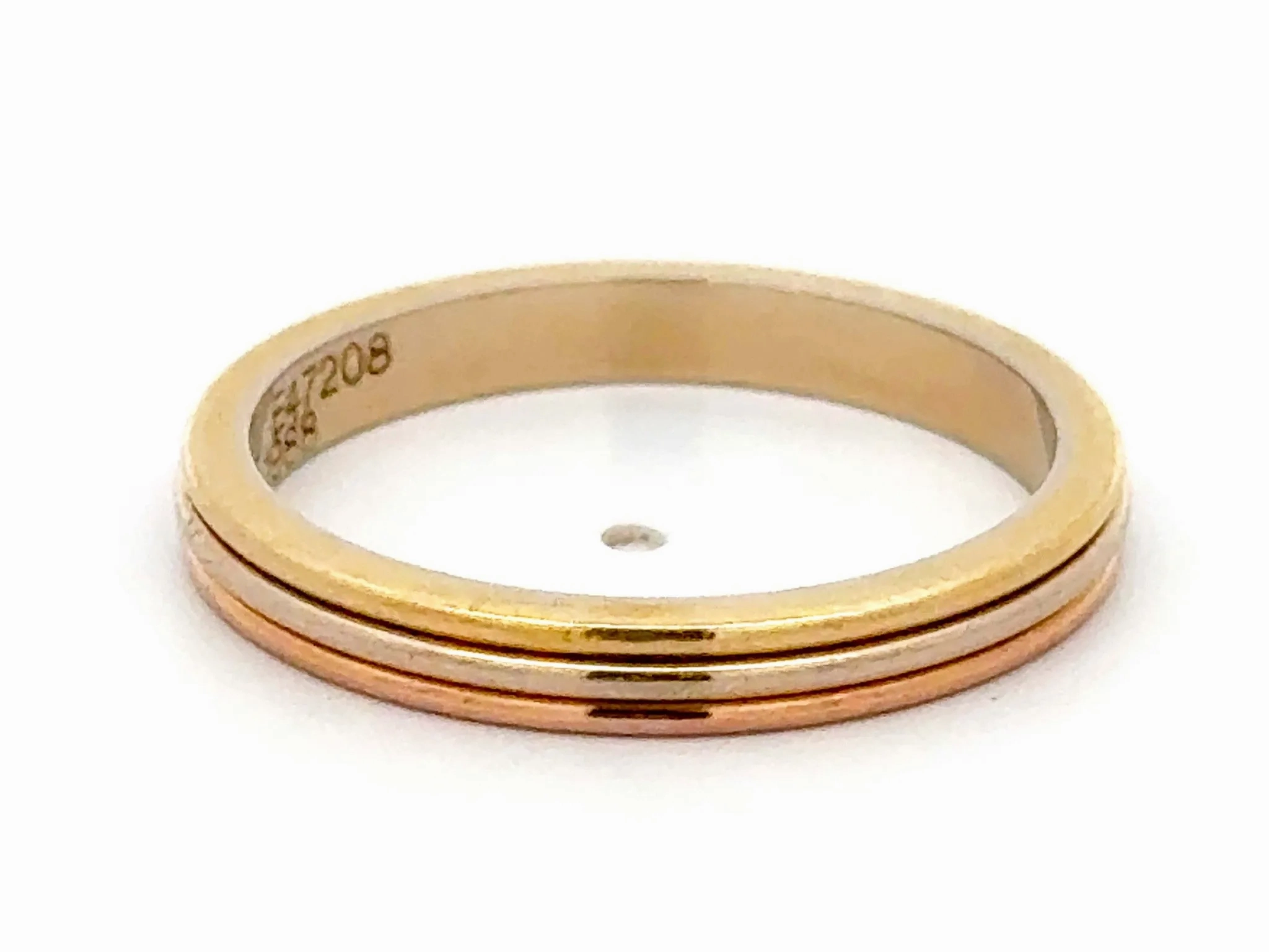 Vintage Vend?me Louis Cartier Trinity Wedding Band 18k Yellow White Rose Gold