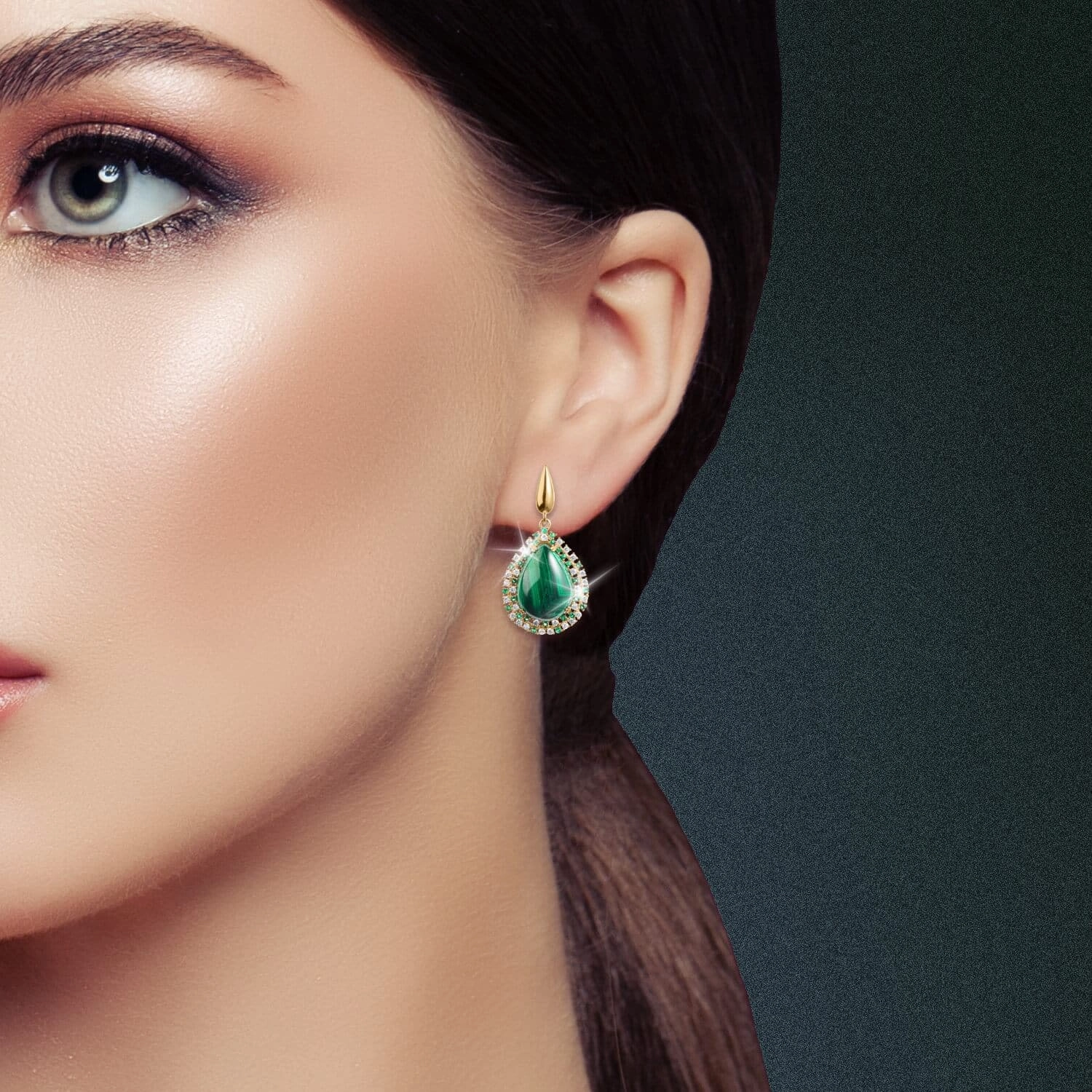 Virescent Malachite Earrings