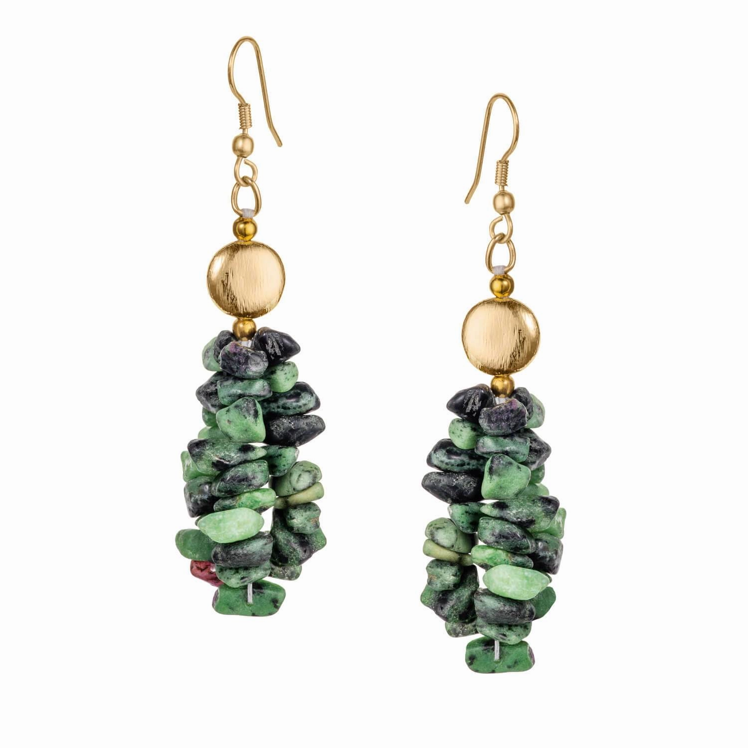 Vivacious Ruby - Zoisite Earrings