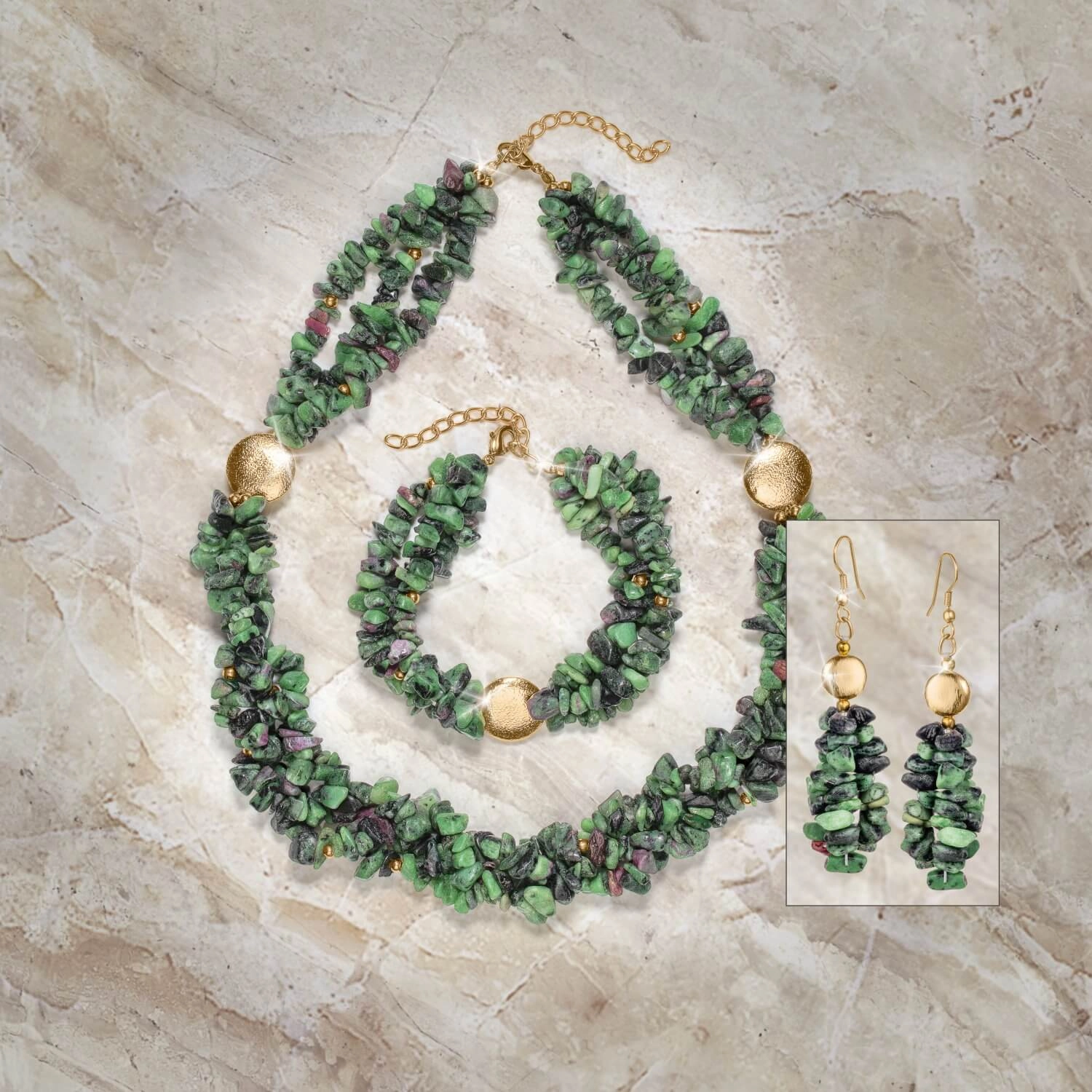 Vivacious Ruby - Zoisite Earrings