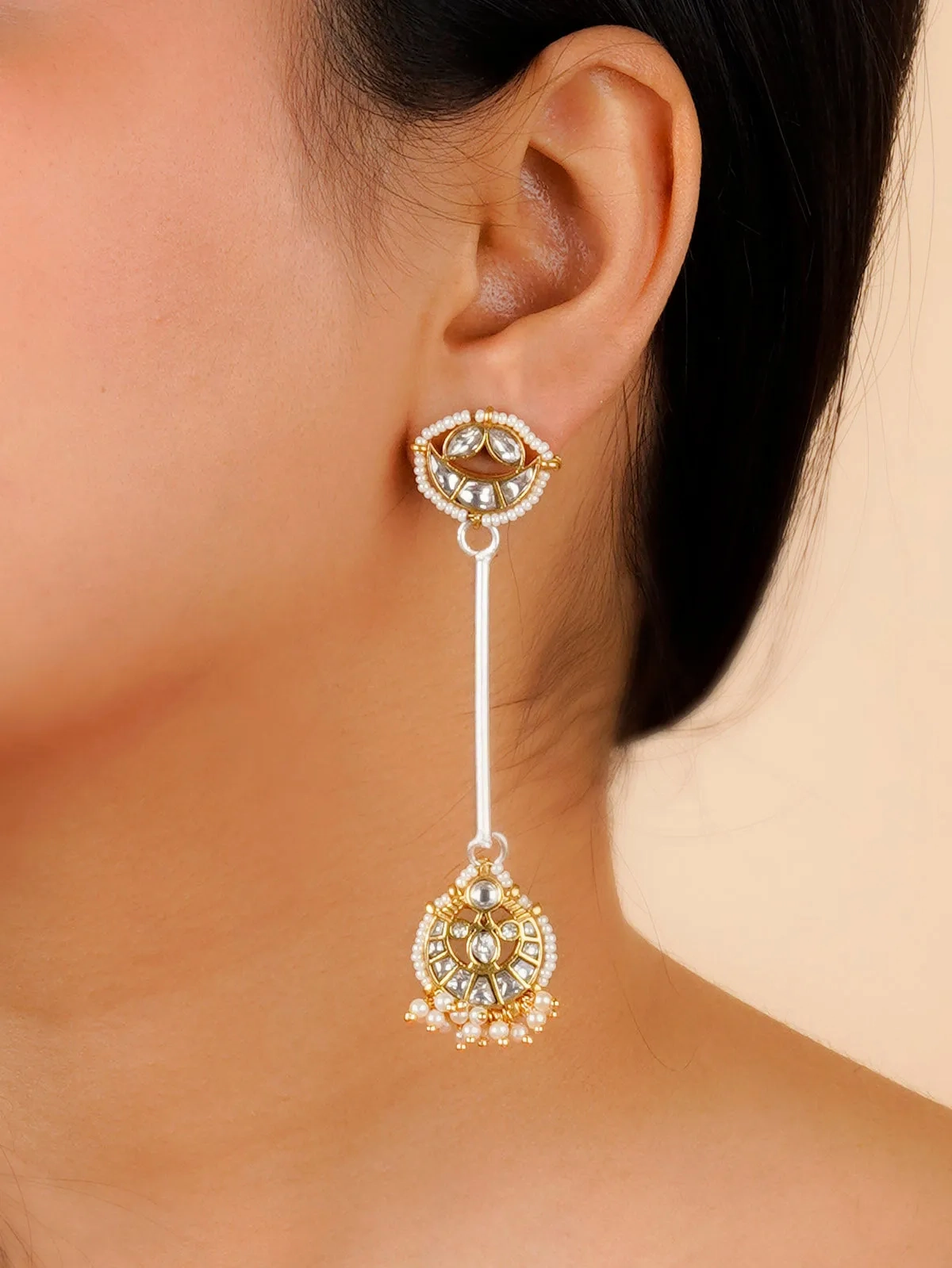 White Color Mishr Earrings - MR-E129W