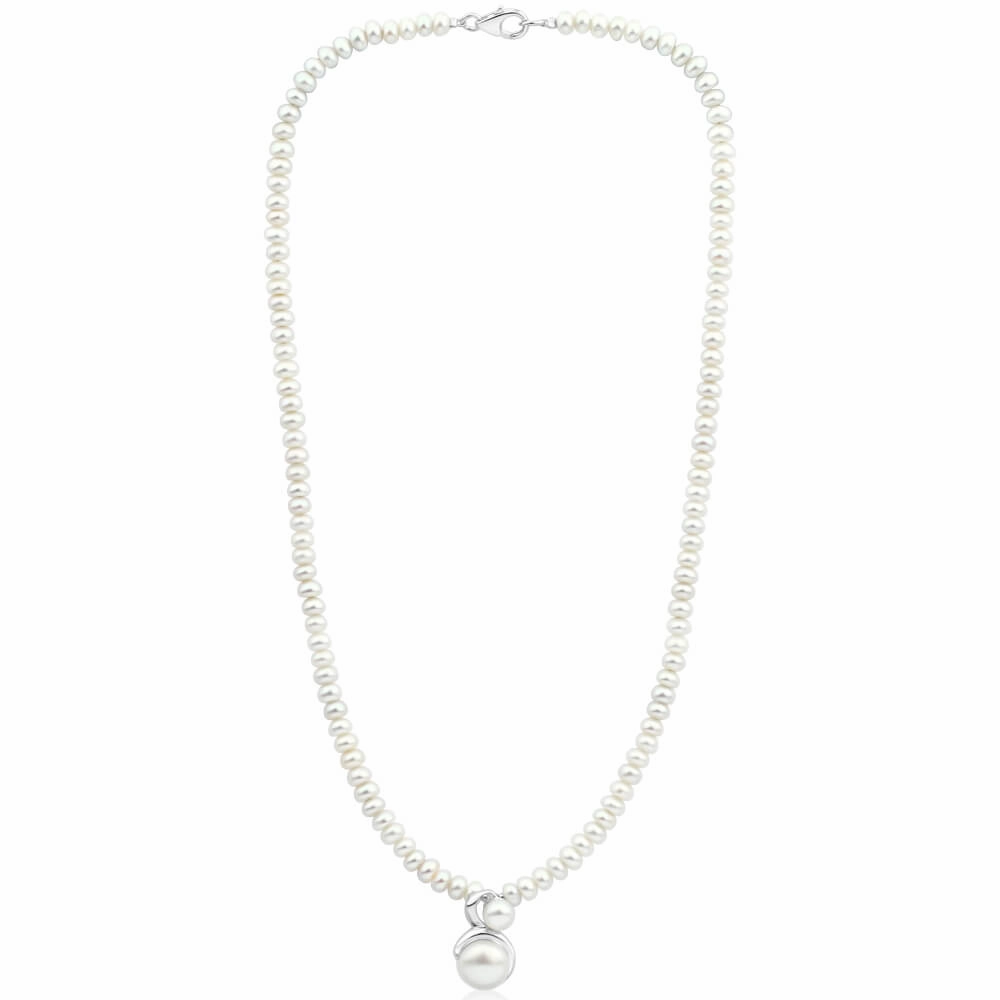 White Freshwater Clasp Pearl Necklace