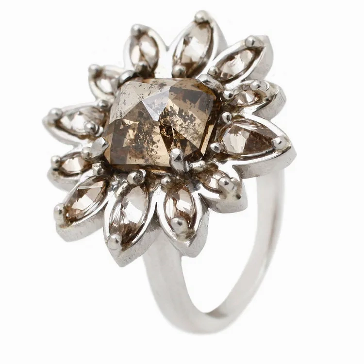 White Gold Flower Ring