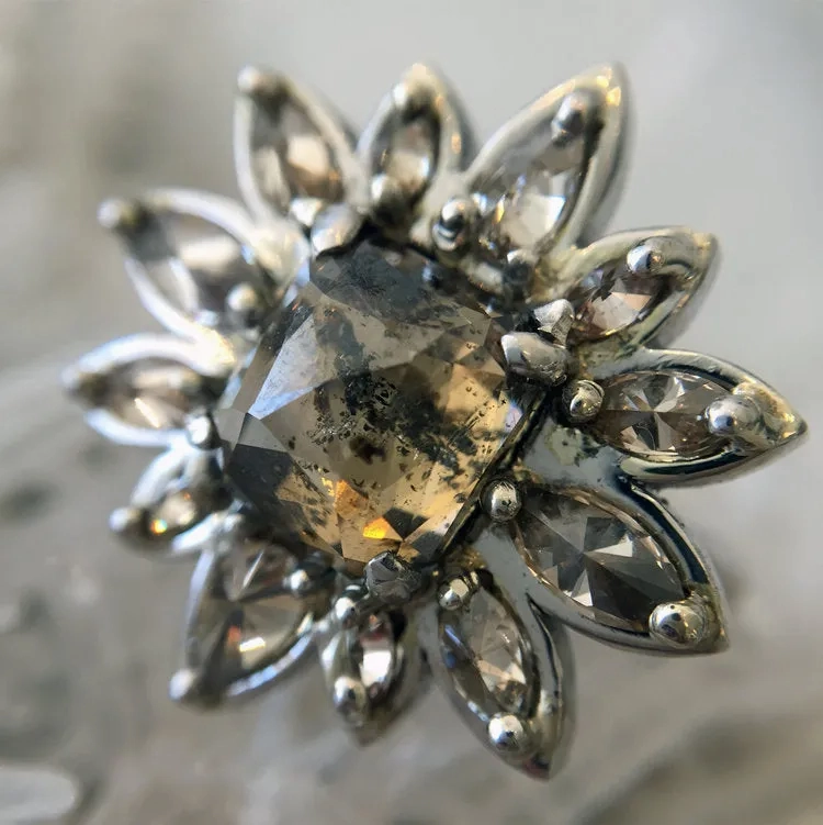 White Gold Flower Ring