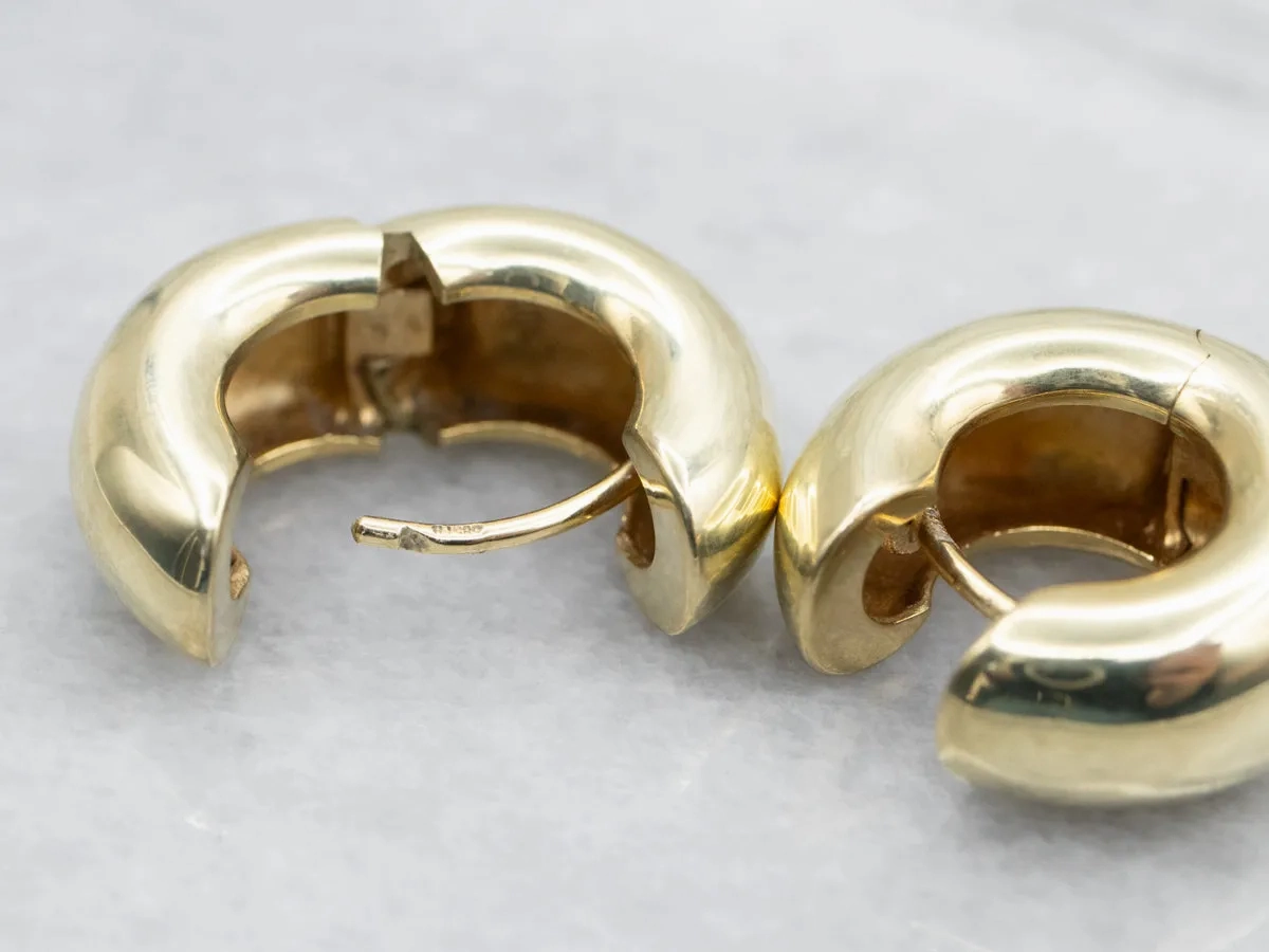 Wide Huggie Hoop Earrings