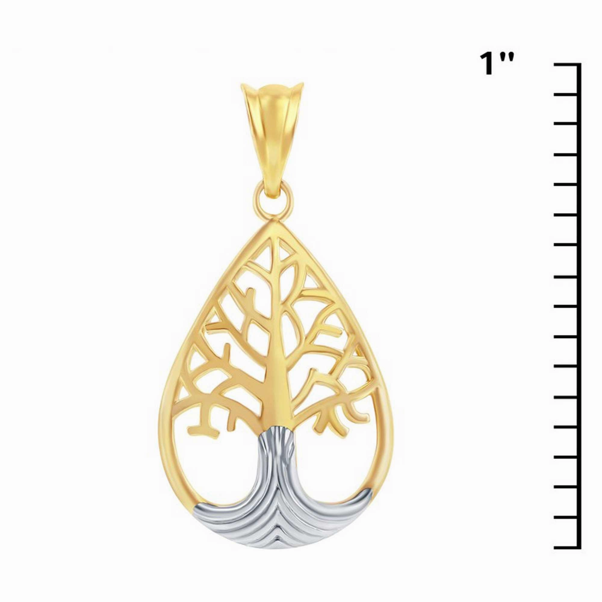 Women's Pendant - 14K Yellow and White Gold Tree of Life | 14J-210