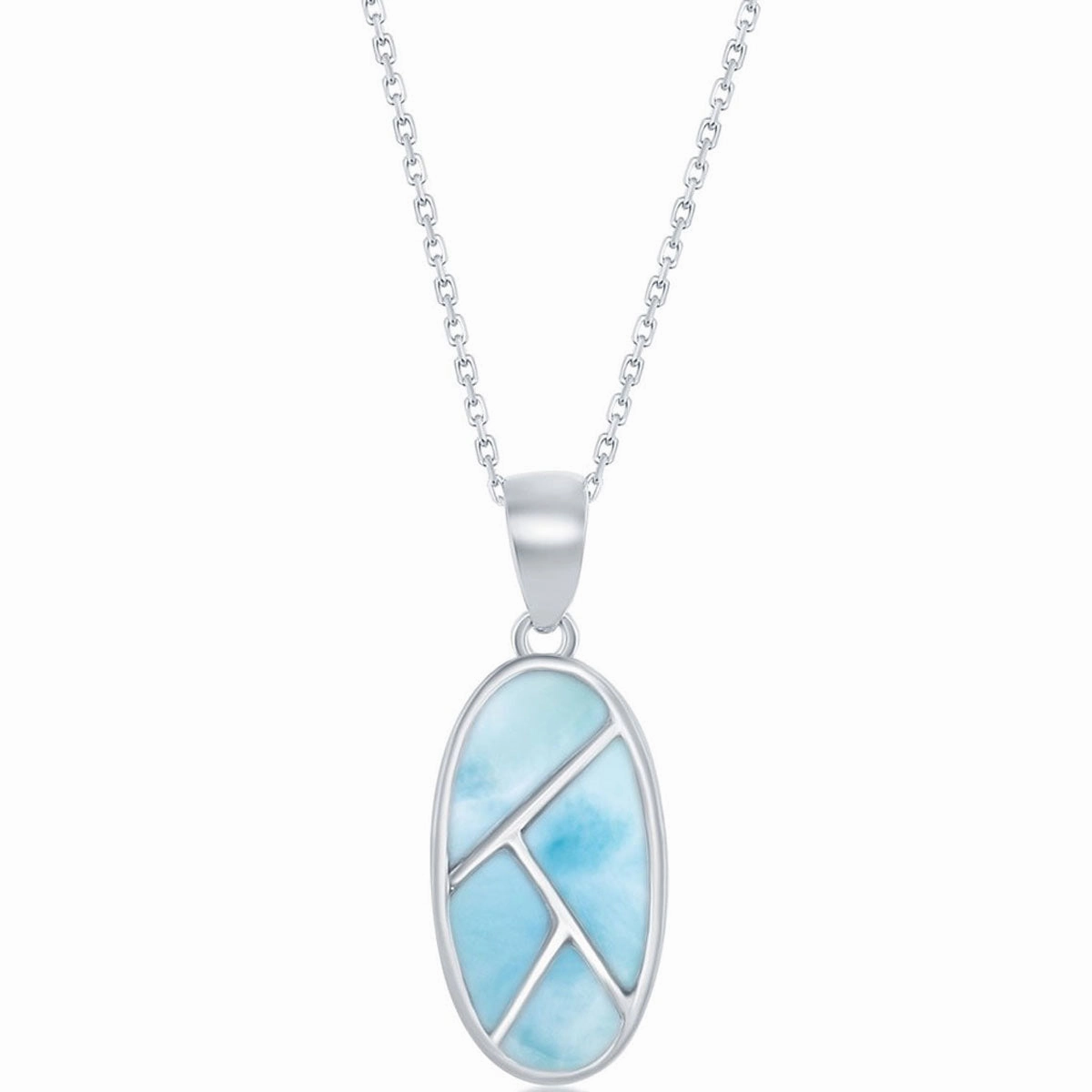 Women's Pendant - Sterling Silver Multi-Shaped Larimar | K-8232