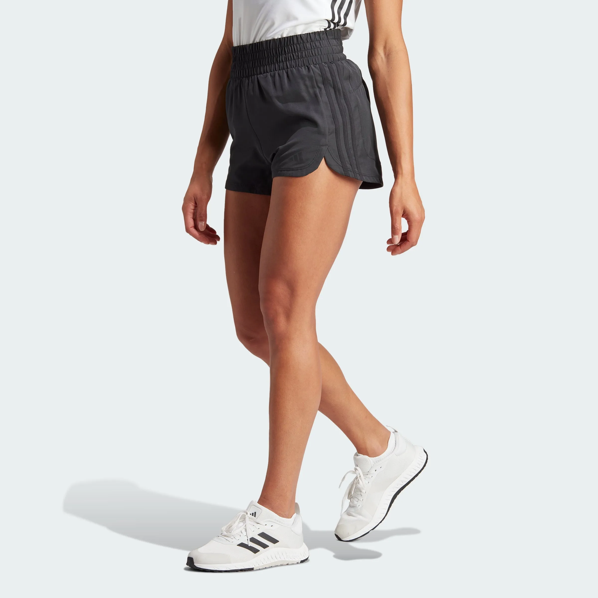 Women's adidas Pacer Training 3-Stripes Woven High-Rise Shorts adidas Shoes