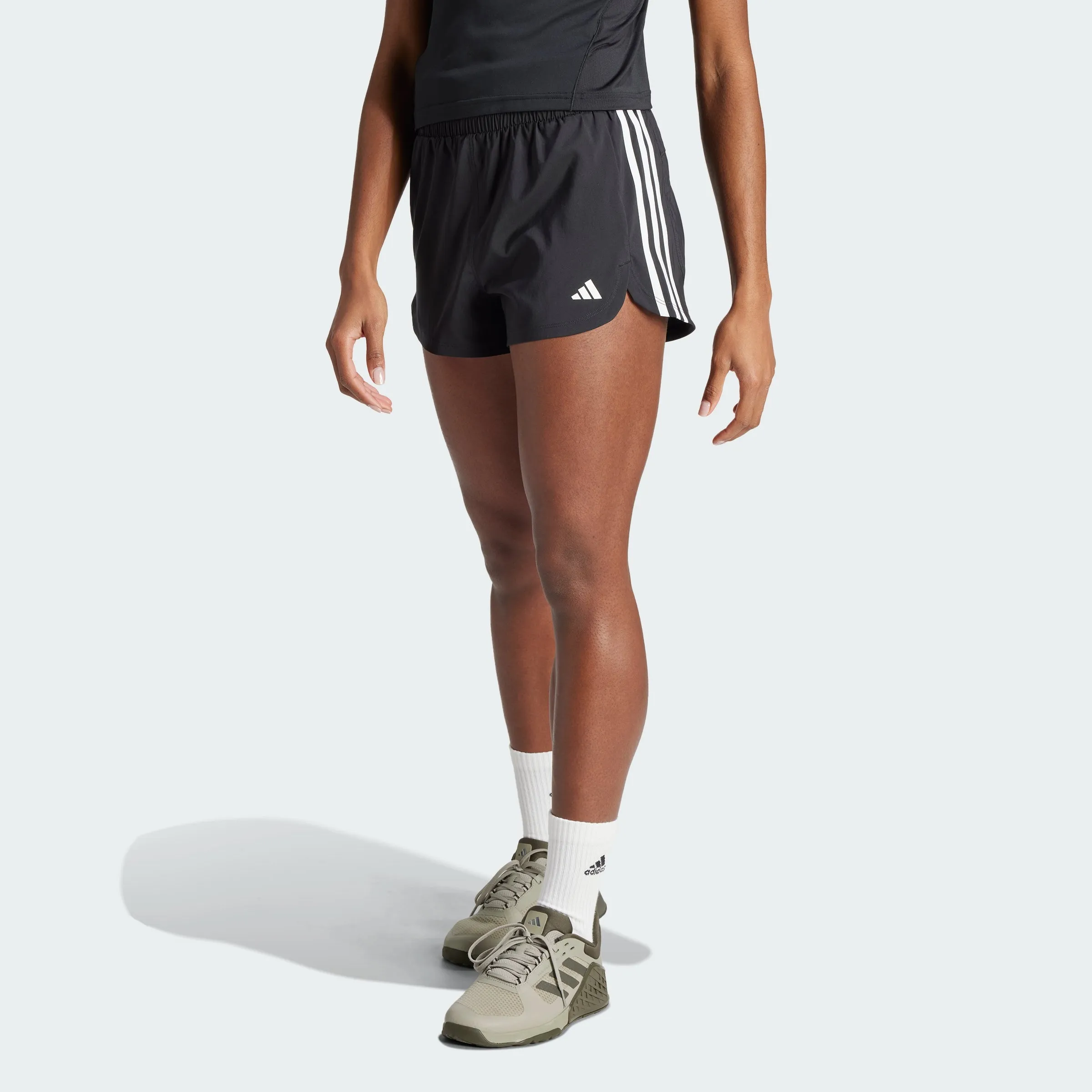 Women's adidas Pacer Training 3-Stripes Woven High-Rise Shorts adidas Shoes