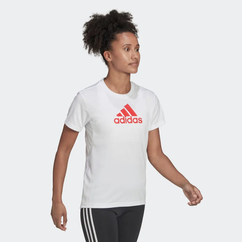 Women's adidas Primeblue Designed 2 Move Logo Sport Tee adidas Shoes