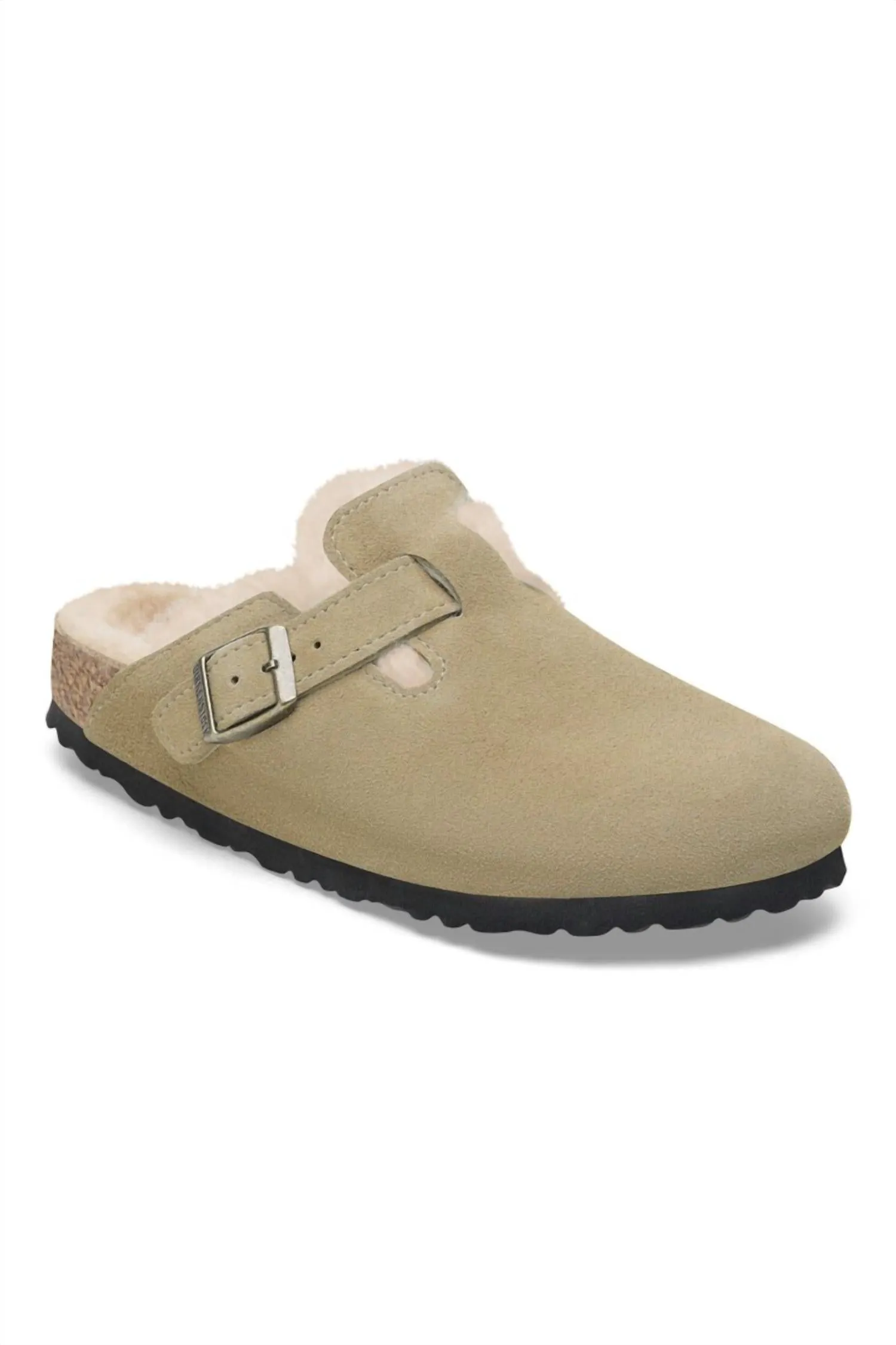 Women's Boston Shearling Clog In Taupe Suede