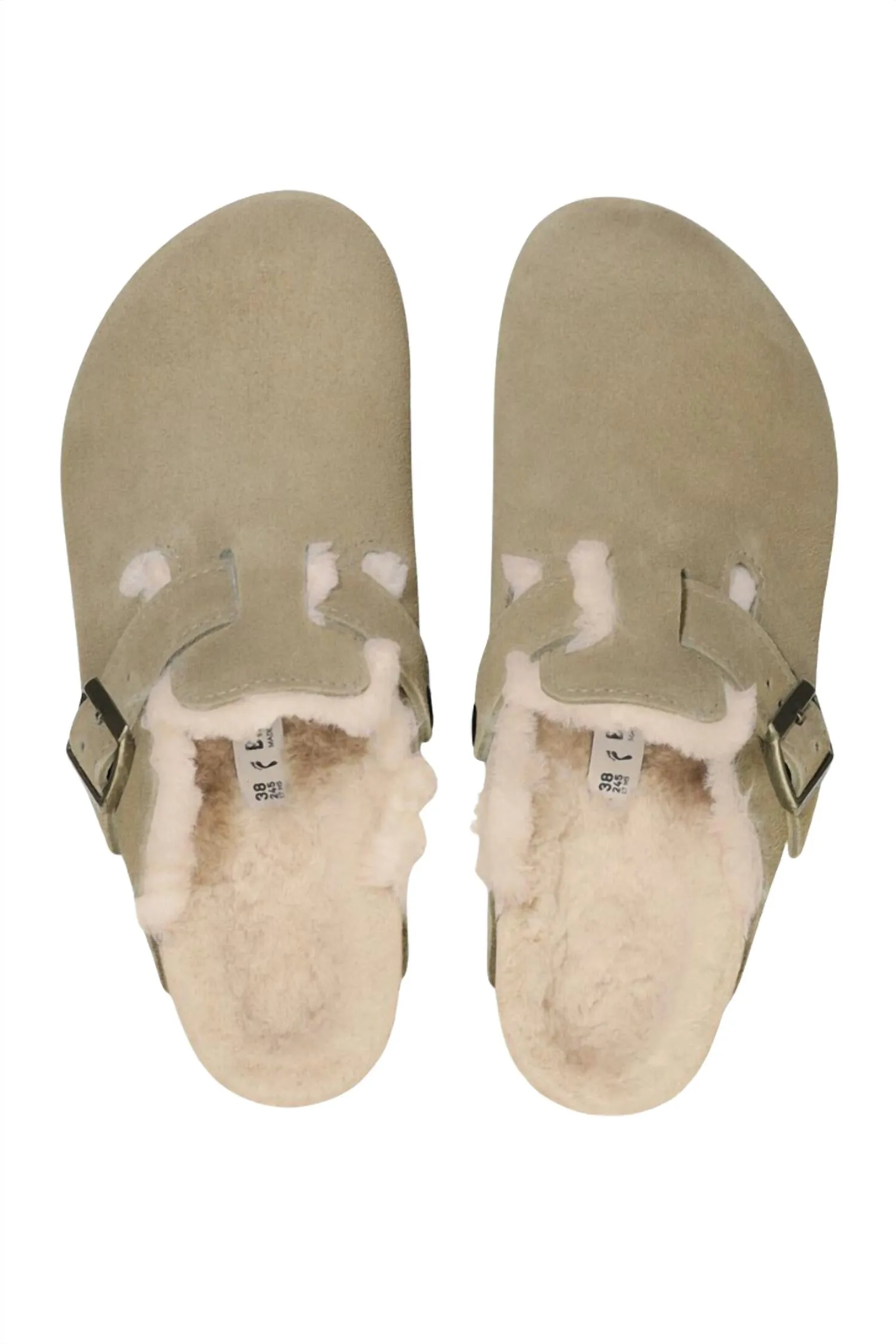 Women's Boston Shearling Clog In Taupe Suede