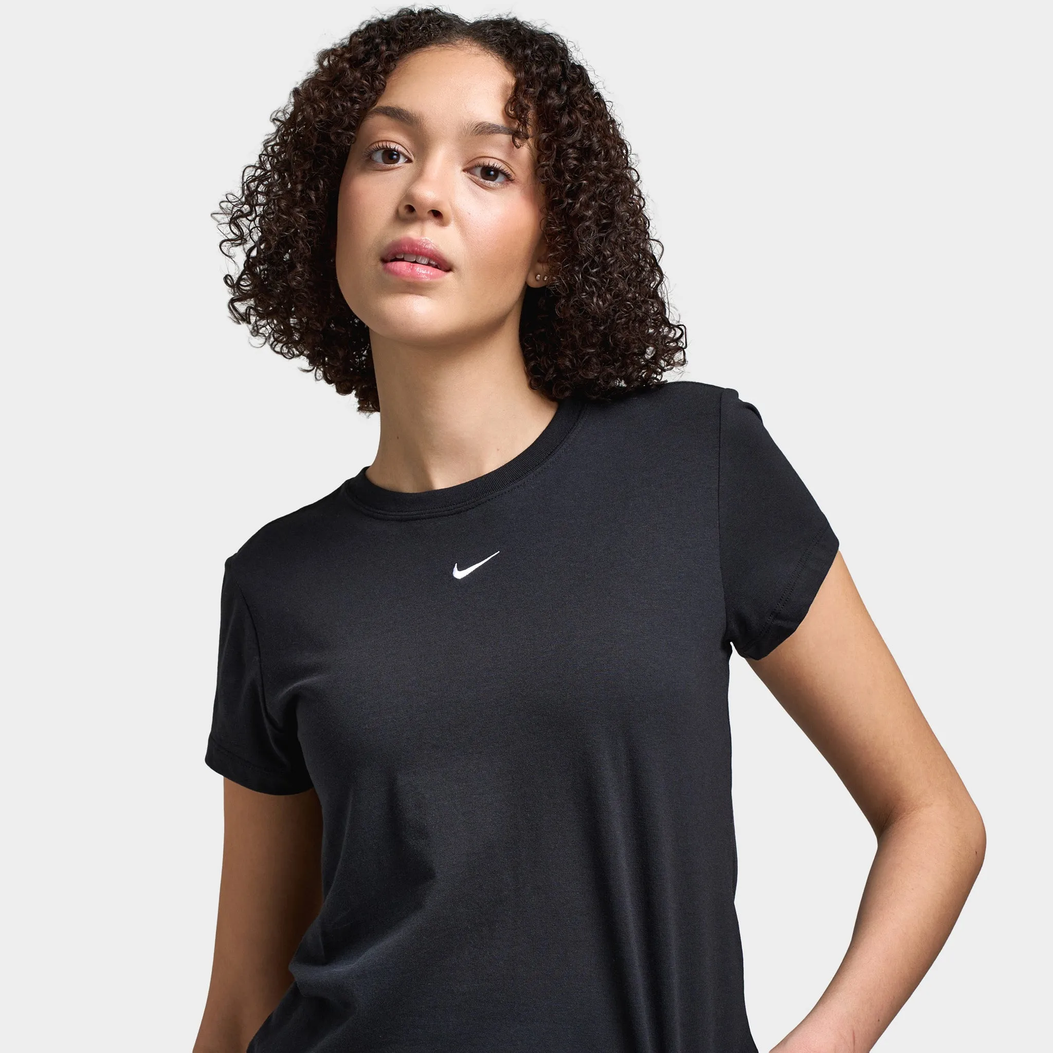 Womens Nike Nike Sportswear Women's Chill Knit Cropped T-Shirt Black / White