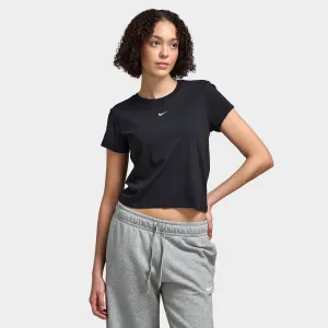 Womens Nike Nike Sportswear Women's Chill Knit Cropped T-Shirt Black / White