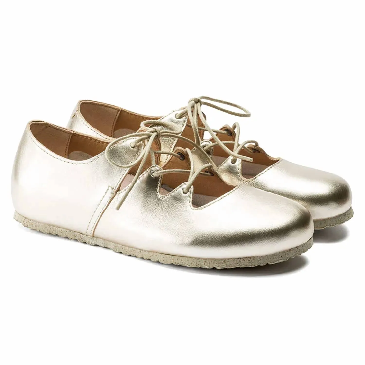 Womens Rye Lace Up Flat - Narrow Width In Gold