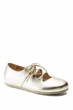 Womens Rye Lace Up Flat - Narrow Width In Gold