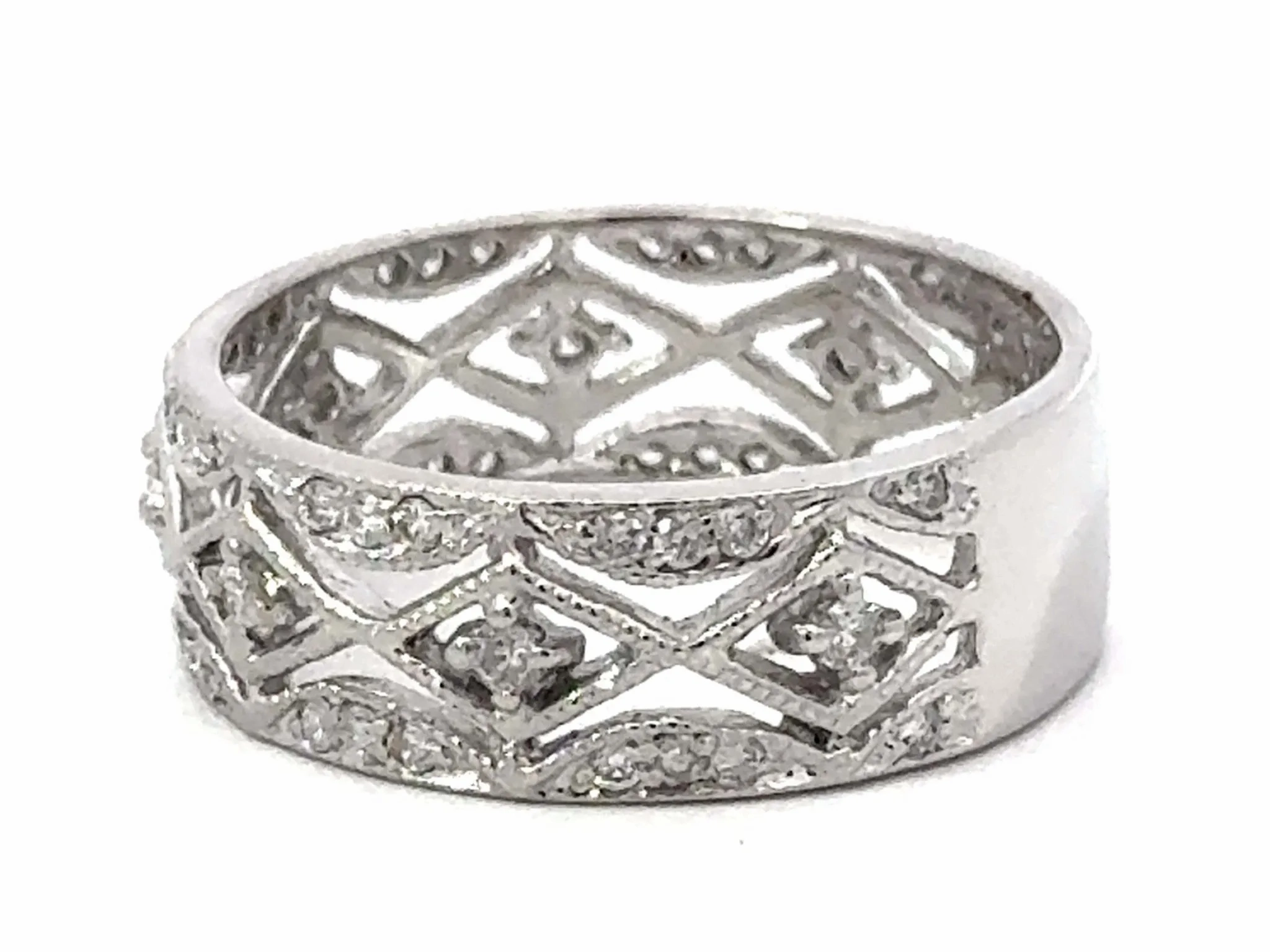 XOXO Diamond Band Cutout Ring 18k White Gold