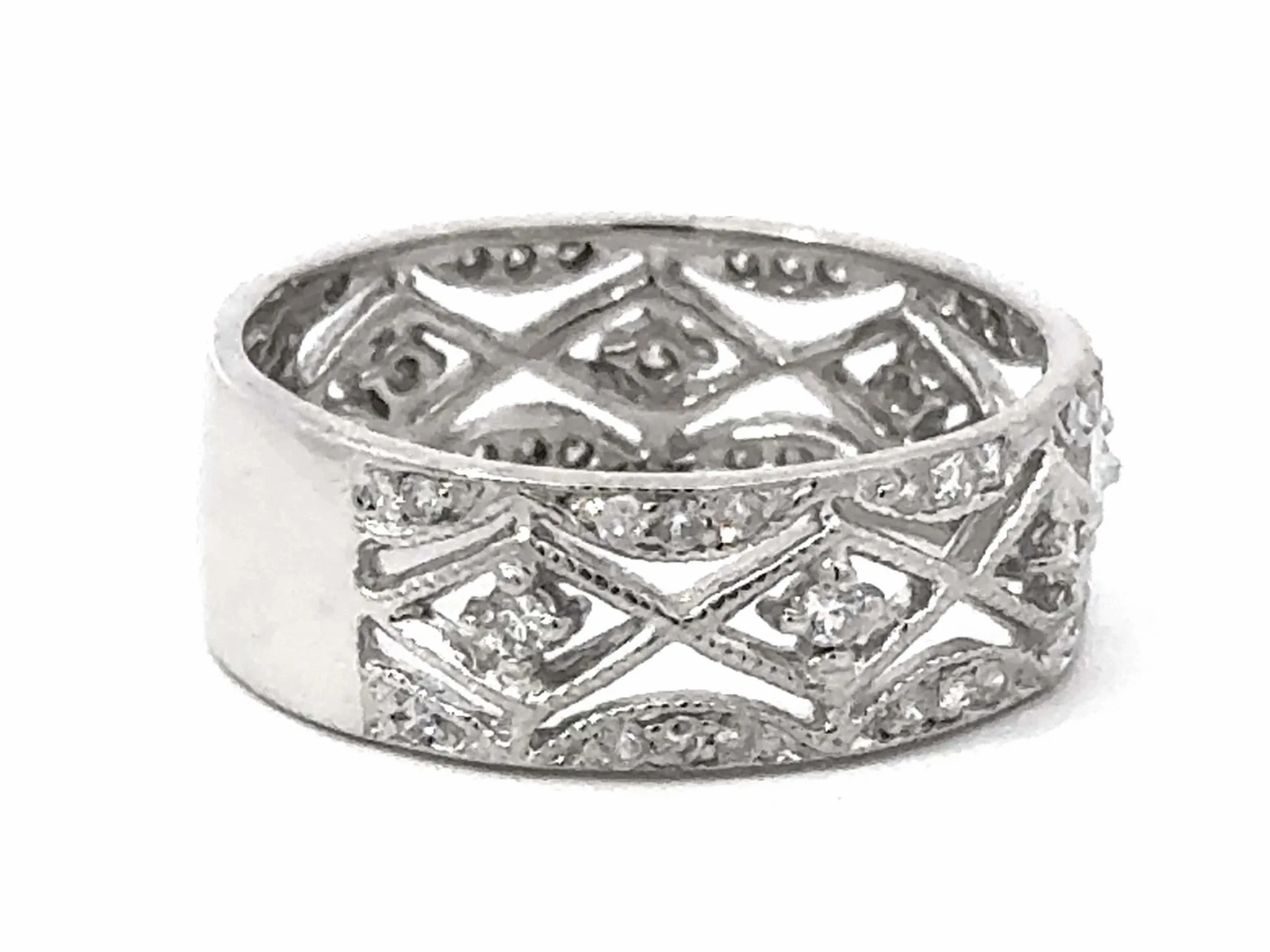 XOXO Diamond Band Cutout Ring 18k White Gold