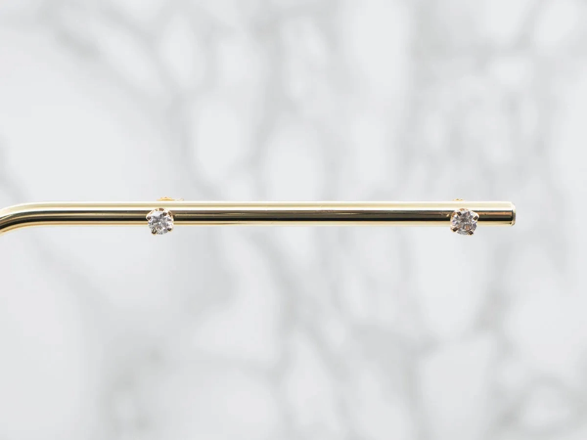 Yellow Gold Diamond Stud Earrings