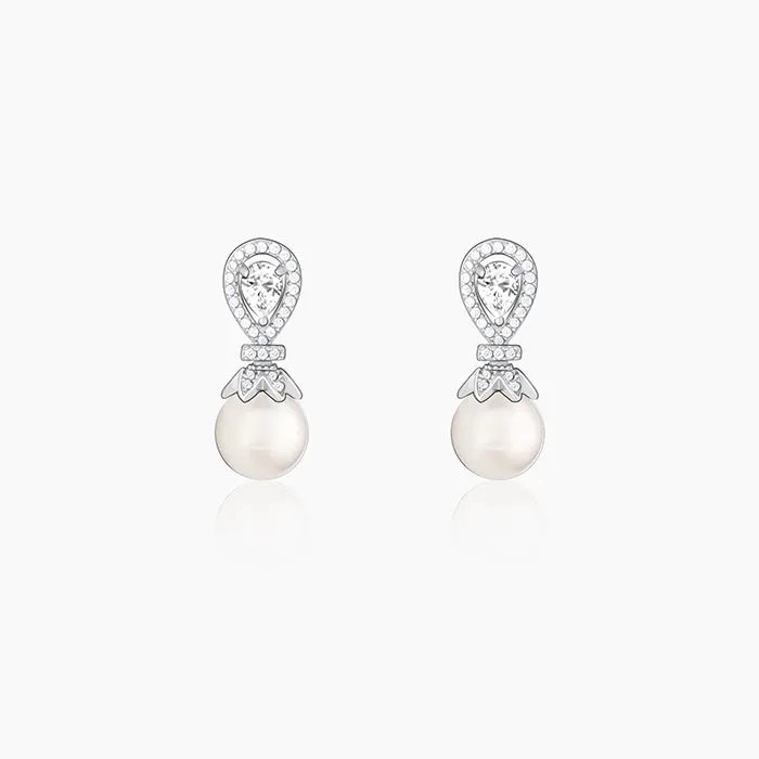 Zircon Pearl Drop Earrings