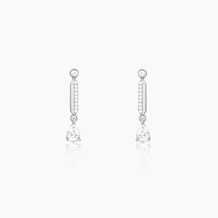 Zircon Silver Night Earrings