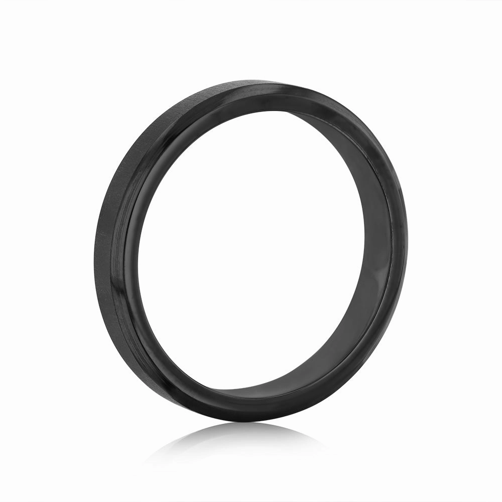 Zirconium 4mm Gents Ring 2mm Thick Standard Fit Size X